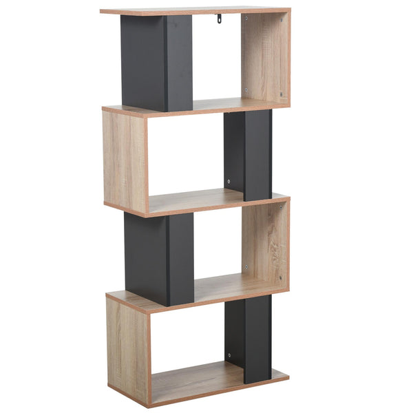 online Libreria Moderna 4 Ripiani 60x30x136 cm in Truciolato Rovere e Grigio