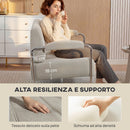 Divano 2 Posti Moderno 120x73x76 cm Rivestito in Ciniglia in Acciaio Beige      