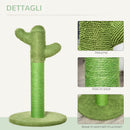Albero Tiragraffi a Cactus per Gatti 40x40x65 cm in Corda Sisal Verde