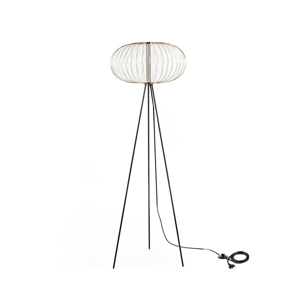 Lampada da Terra a LED 50x50xH150 cm in Acciaio e Metallo Mizar Ottone Lucido sconto