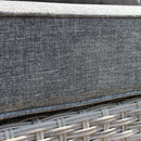 Set Salotto da Giardino Divano 2 Poltrone e Tavolino con Cuscini in Wicker Grigio