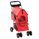 Passeggino per Cani Pieghevole Rosso 82x47x101 cm 