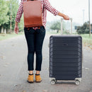 Set 4 Valigie Rigide Trolley Bagaglio con Beauty Case da Viaggio Easy Roll Blu      