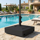 Base per Ombrellone a Rotelle con Freni, con Acqua 40kg/Sabbia 61kg, per Pali Ombrelloni da Ø35/38/48mm, Nero      