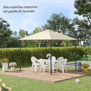 Tetto di Ricambio per Gazebo 3x3 m con Prese d'Aria e Fori di Drenaggio in Poliestere Crema      