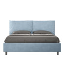Letto Matrimoniale con Alzata Comoda Imbottito in Microfibra Antea Azzurro Varie Misure