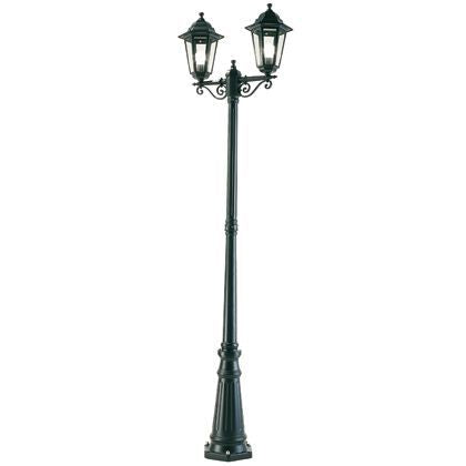 prezzo Lampada Palo Alto Due Luci per Giardino Colore Nero da Esterno Linea Esagonale Sovil