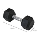 Set 2 Manubri Esagonali da 8 kg in Metallo e Gomma Nero      