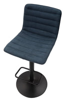 Sgabello Bar High Navy 43x49,5x85,5 cm in Ferro e Compensato e Spugna e Poliestere Nero e Blu      