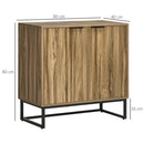 Mobiletto Multiuso 80x40x80 cm in Legno e Metallo Grigio