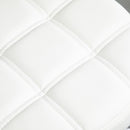 Set 2 Sgabelli Girevoli con Ruote Ø35.5x46-38 cm in Similpelle Bianco