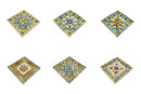 Set 6 Piatti Quadrati in Porcellana 30x30 cm Villa d'Este Home Tivoli Costiera