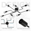 Lampadario a Soffitto Moderno da Soffitto 8 Luci E27 105x74x11 cm  Nero