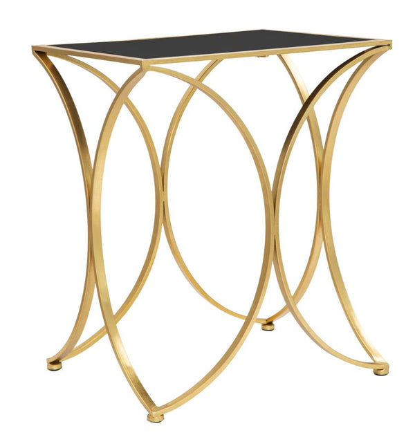prezzo Tavolinetto Infinity 57x46x68 cm in Ferro e Specchio e MDF Oro e Nero