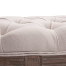 Panca Semicircolare Imbottita in Legno 140,5x51x48 cm  Beige