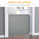 Cancelletto per Cani Estensibile 115x82,5 cm in Poliestere e Acciaio Bianco e Grigio   