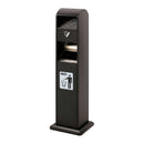 Posacenere a Colonna con Cestino 34,5x119,5x31 cm in Metallo Nero Opaco 14L per Interno Esterno