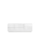 Mobile TV Moderno 1 Anta 2 Cassetti Jupiter 182x44x63 cm Bianco laccato lucido