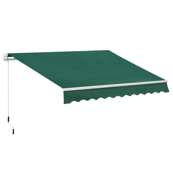 sconto Tenda da Sole a Manovella 3x2 m ad Angolazione Regolabile in Alluminio Acciaio e Poliestere Verde