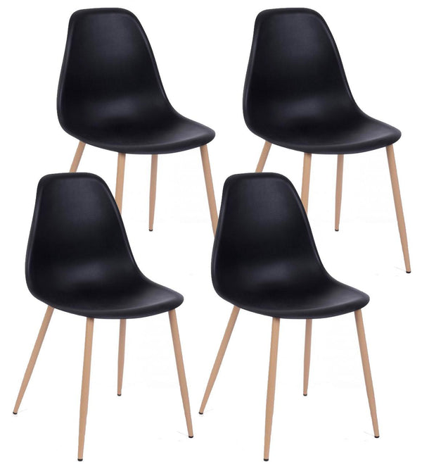 Set 4 Sedie 53x46x82 cm in Polipropilene Nero online