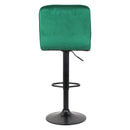 Set 2 Sgabelli 44x38x63/82 cm in Velluto con Base Nera Ottanio
