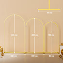 Set di 3 Archi da Giardino da 1,8-2-2,2 m in Metallo Oro   