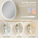Armadietto da Bagno con Specchio a LED 50x14x70 cm Anti-Appannamento Illuminazione Dimmerabile 3 Colori Bianco      