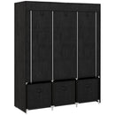 Armadio Guardaroba Pieghevole Salvaspazio 125x43x162,5 cm in Tessuto Nero      