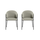 Set 2 Sedie Medea 53x60x78 cm in Tessuto Easy-Clean Bouclé Grigio Chiaro      