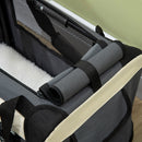 Trasportino per Cani e Gatti Pieghevole 50,5x33,5x35 cm 3 Aperture e Cuscino Grigio