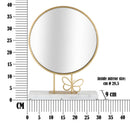 Specchio da Appoggio Butterfly 30x9x39,5 cm in Ferro e MDF e Specchio e Marmo Oro e Marmo      