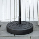Base per Ombrellone Rotonda Ø56 cm per Pali da Ø3,8 e Ø4,8 mm Riempibile con Acqua e Sabbia in Plastica Nero  