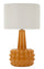 Lampada da Tavolo Gress Senape Ø30x51,5 cm in Ceramica e Ferro e Tessuto Senape e Bianco