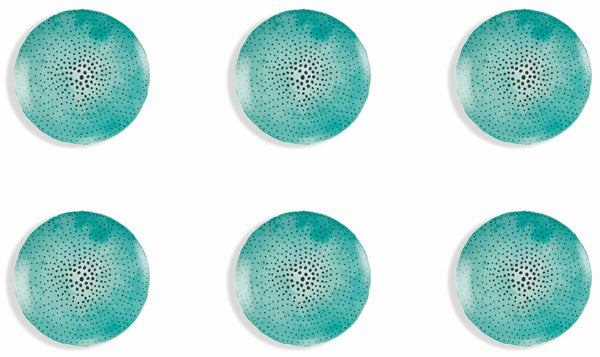 Set 6 Piatti Piani Ø27x2,5 cm in Porcellana Villa d'Este Home Tivoli Marea Dots acquista