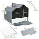 Lettiera per Gatti 47x45x42 cm in PP e ABS Grigio