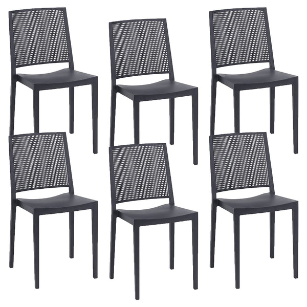 Set 6 Sedie 46x56x81 cm in Polipropilene Porto Antracite sconto