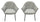 Set 2 Sedie con Braccioli 66x64x83 cm in Poliestere Cassidy Nero-Grigio Chiaro