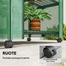 Serra da Balcone a 4 Livelli 69x50x165 cm con 4 Rotelle e Ingresso Avvolgibile in Acciaio e PE Verde      