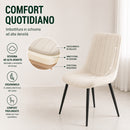 Set 4 Sedie da Pranzo Seduta Ergonomica 43x52x85 cm Struttura in Acciaio in Velluto Crema     