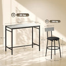 Set Tavolo Alto e 4 Sgabelli da Bar in Stile Industriale in MDF e Acciaio Grigio Cemento   
