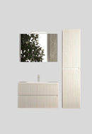 Mobile da Bagno Sospeso con Lavabo 80 cm e Specchio Urano Light Bianco Frassino      