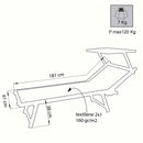 Lettino Prendisole da Giardino Bari 181x61x38 h cm in Alluminio Blu