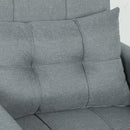 Divano Letto Pieghevole Convertibile 69x82x85 cm con Schienale Regolabile e Cuscino in Tessuto Effetto Lino Grigio      