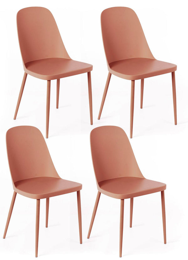 acquista Set 4 Sedie 46x55xH80 cm in Polipropilene Tamara Ruggine