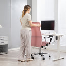 Sedia Ergonomica da Ufficio Girevole 63x65x109-119 cm con Schienale a Rete Rosa   