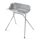 Barbecue a Carbone Ompagrill in Acciaio Alluminato Griglia di Cottura in Acciaio Cromato Resistente fino a 500° Area di Cottura 60x36 cm