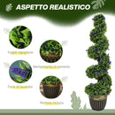 Set 2 Piante Atificiali di Bosso a Spirale Resistente UV con Lavanda  Alte 115 cm Verde e Blu      