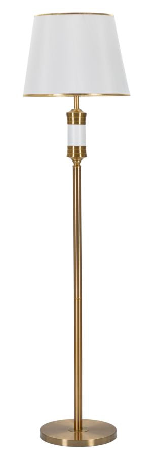 Lampada da Terra Whity Ø41x160 cm in Ferro e Tessuto Oro e Bianco acquista