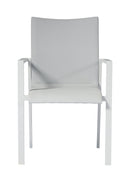 Sedia Impilabile da Giardino 58x63x91 cm in Alluminio Santa Fè Grigio Chiaro