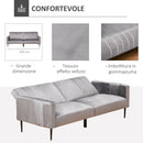 Divano 3 Posti 203x84x83 cm in Velluto Grigio Scuro